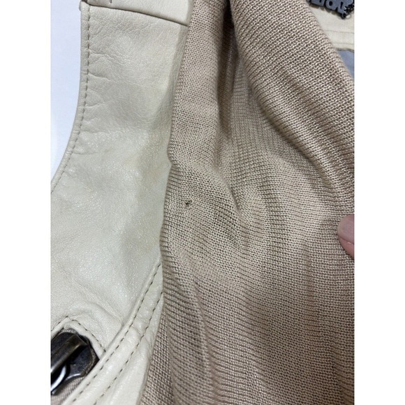 We Love Leather Doma Vest Cream Small Scarf Neck Zipper Accents - Picture 9 of 16